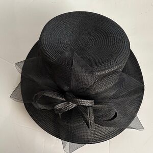 Giovanni New York Black Church Wedding Wide Brim Hat
